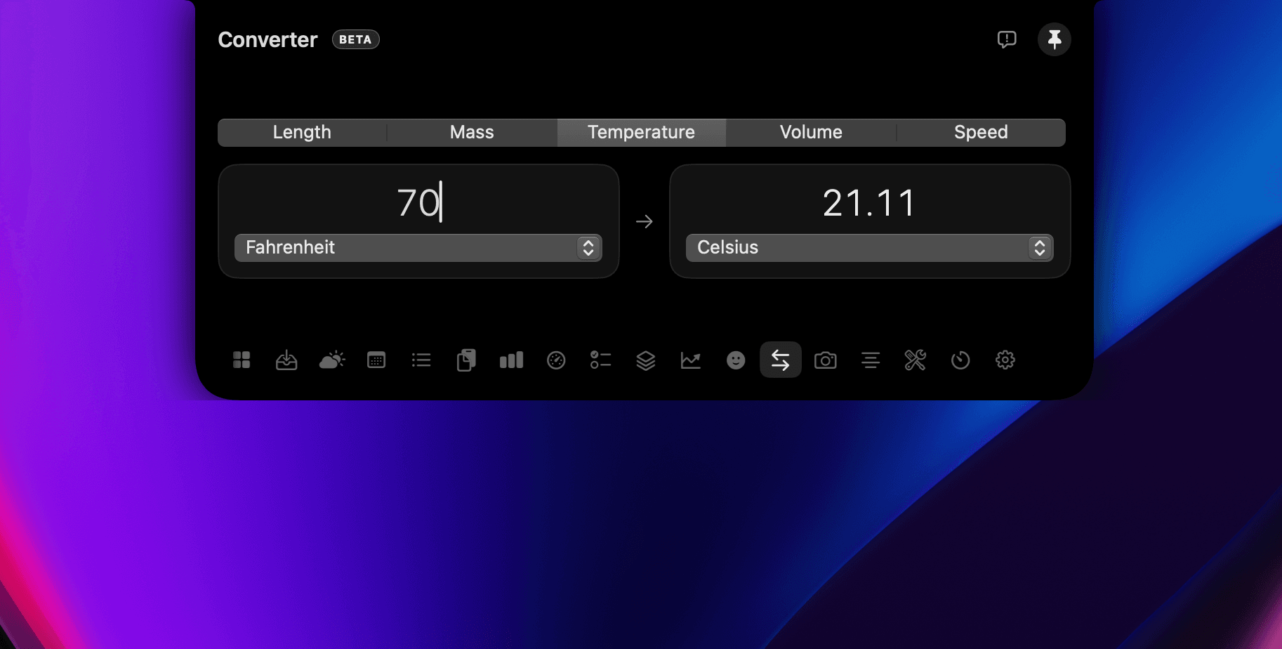 Unit converter screenshot